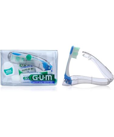 Travel Dental Care Set - Gum Toothbrush Toothpaste Floss & Soft Picks for On-the-Go Oral Hygiene | Perfect for Hand Luggage - Buy Online on GoSupps.com