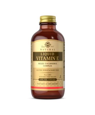 Solgar Liquid Vitamin E (without dropper), 4 fl. oz. - Antioxidant, Skin & Immune System Support, Overall Health - Natural, Liquid Vitamin E - Non-GMO, Vegan, Gluten Free, Dairy Free - 94 Servings 4 Fl Oz (Pack of 1)