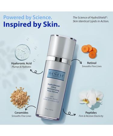 Dr. Denese SkinScience HydroShield Ultra Moisturizing Face Serum 4 oz Retinol & Ceramide Formula for Deep Moisture Smooth Radiant Skin Fine Line Care Dermatologist-Tested & Cruelty-Free 4 Fl Oz (Pack of 1) - Buy Online on GoSupps.com