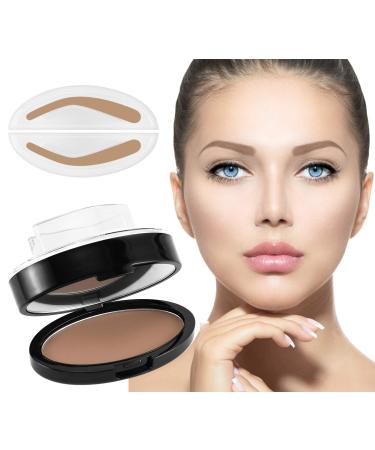 Boobeen Eyebrow Seal Stamp Powder - Waterproof One Second Make Up Nature Tinting Coloring Kit - Creates Natural Looking Brows for Makeup Beginners Light Brown