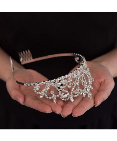 Ella Celebration 21st Birthday Tiara - Silver Heart Crown Headband for Women - Buy Online on GoSupps.com