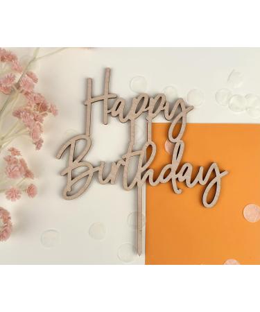 DekoHaus Wooden Cake Topper Happy Birthday Cake Decoration - Buy Online on GoSupps.com