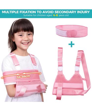 Kids Arm Sling - Breathable & Adjustable Shoulder Immobilizer for Elbow Injury (Pink) | International Shipping Available - Buy Online on GoSupps.com