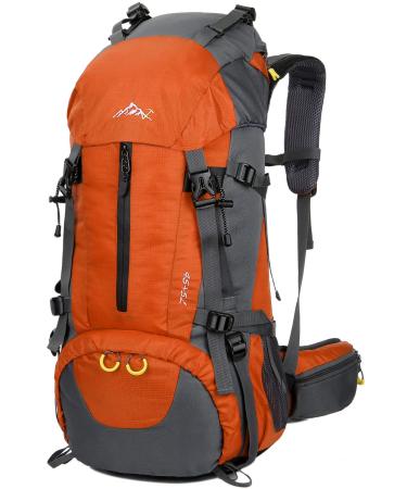 Esup 50L Hiking Backpack Men Camping Backpack with rain cover 45l+5l Lightweight Backpacking Backpack Travel Backpack Orange