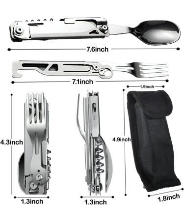 Wemomo 5-in-1 Camping Utensils Set - Portable Stainless Steel Flatware for Travel, Hiking, and Backpacking - Buy Online on GoSupps.com
