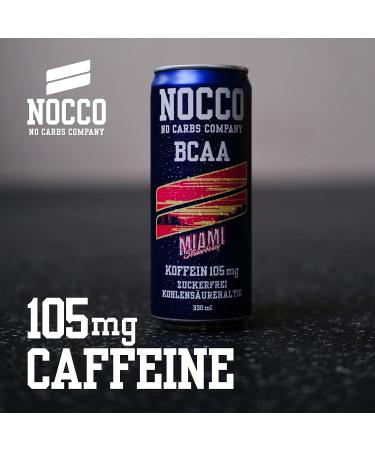 Nocco BCAA Energy Drink 24 Pack - Sugar-Free Vegan Energy with Caffeine & Vitamins - Caribbean Pineapple - 24 x 330ml - Ships Internationally - Buy Online on GoSupps.com