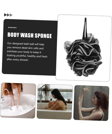 Buy 4pcs Black Bath Loofah Balls - Durable Shower Accessories for a Refreshing Clean | Convenient Bath Sponges - Buy Online on GoSupps.com