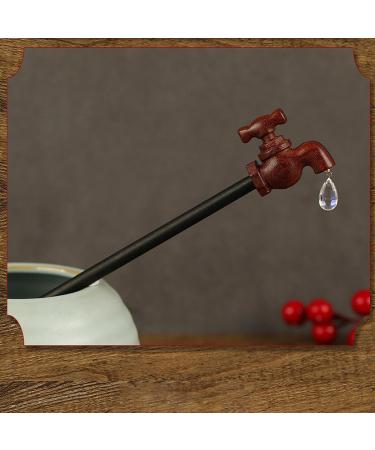 Hair Chopsticks For Women New Chinese Hair Pins Faucet Design Hair Sticks Exquisite Chinese Hair Accessories Retro Sandalwood Hair Stick for Women & Girls With Long Hair - Buy Online on GoSupps.com