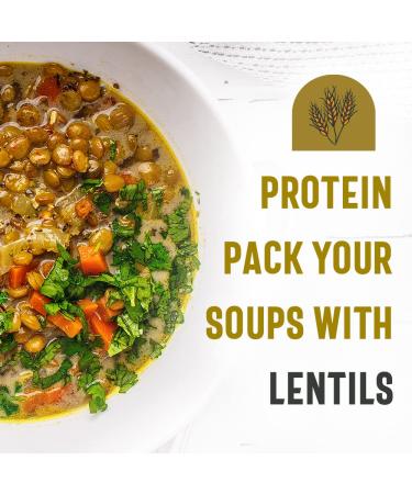 French Green Le Puy Dry Lentils 3lb Bulk Resealable Bag - Plant-Based Protein for Soups, Salads & Stews - Vegan & Kosher - Non-Irradiated - Buy Online on GoSupps.com