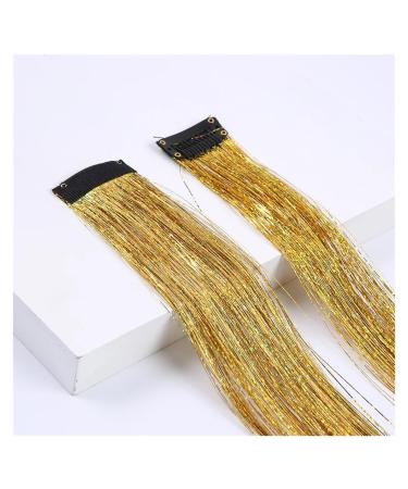 LNNXSZ Feather Hair Extension Kit Sparkle Synthetic Hair Extension Glitter Colorful Silk Party Hair Extensions (Color : #2 Size : 22inches) 22inches #2