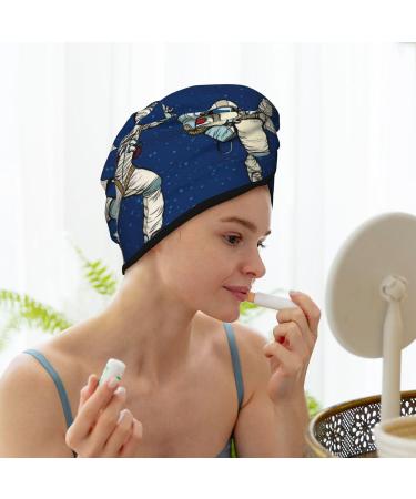 Disco Party Astronaut Dancing Hair Towel | Soft Absorbent Coral Velvet Wrap for Long Curly & Thick Hair - Quick Dry Microfiber Cap for Women - Buy Online on GoSupps.com