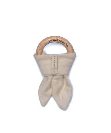 MITTEEZ Organic Wood Baby Teether with Absorbent Cloth - Natural - Buy Online on GoSupps.com