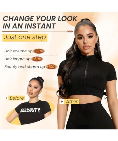 Long Wavy Dark Brown Ponytail Extension - Real Hair Claw Clip In Braid 60cm | Shop Now! - Buy Online on GoSupps.com