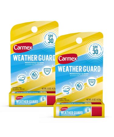 Carmex Weather Guard Moisturizing Lip Balm Stick with SPF 30  0.15 Oz (2)