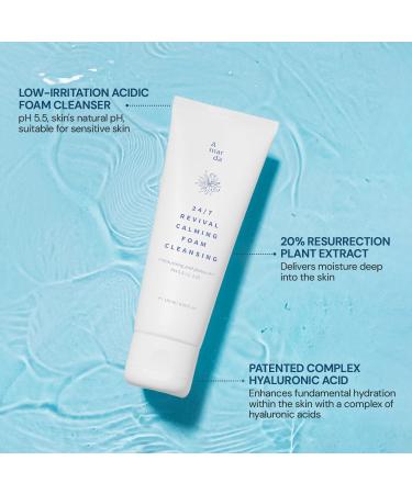 A MAR DA 24/7 Revival Foam Cleanser 120ml Low-pH Face Wash for Sensitive Skin with Resurrection Plant Hyaluronic Complex & Coconut-Derived Surfactants - Buy Online on GoSupps.com