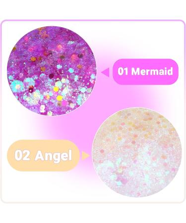 Mermaid Glitter Body Gel - Long-Lasting 50ml Sequins for Face, Body, Hair - Easy to Apply & Remove - Perfect for Festivals, Christmas, Cosplay - Performance Makeup - Buy Online on GoSupps.com