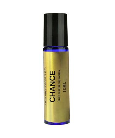Perfume Studio Body Oil IMPRESSION of Channel for Women A Pure Alcohol Free Perfume Oil (GENERIC VERSION) 10ml Blue Glass Roll On Bottle. (CHANCE)