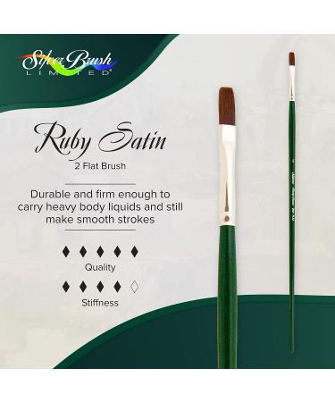 Silver Brush Limited 25012 Ruby Satin Flat Brush - Size 2, Long Handle for Fluid and Flow Acrylics - Buy Online on GoSupps.com