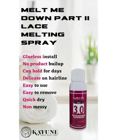 Melt Me Down Part II Lace Melting Wig Spray - Secure Hold for HD Swiss & French Lace Wigs - Ideal for Daily Use Lasts 1-5 Days Glueless - International Shipping Available - Buy Online on GoSupps.com