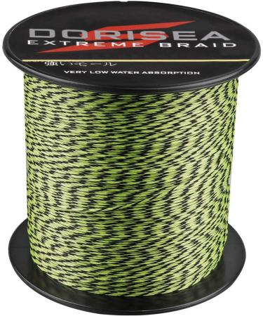 Dorisea Extreme Braid 100% PE 300m Fishing Line | 20lb Abrasion-Resistant Braided Wire Zero Stretch Neon Green & Black - Buy Online on GoSupps.com