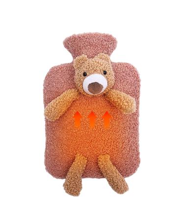 Hot water pocket portable thermal water pocket with a cute bear cover 1000 ml refillable hot pack for hands stomach neck in winter cool pack for summer Kot-au
