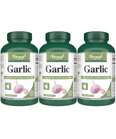VORST Garlic 1200mg Per Serving 3 X 180 Vegan Capsules | Helps Maintain Cardiovascular & Heart Health | Garlic Pills for Blood Pressure | Powder Pills | 3 Bottles 540 count (Pack of 1)