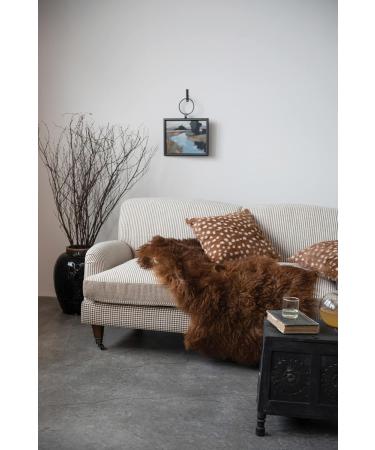 Creative Co-Op Goat Fur Cushion Pillow - Soft Brown & White Accent Pillow for Stylish Home Decor - Buy Online on GoSupps.com