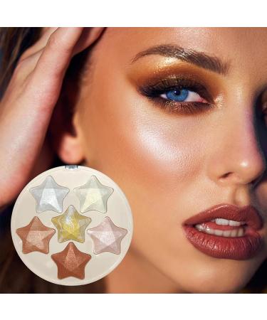 Cheek Highlighter - Waterproof Long-lasting Glitter Highlighter Contouring Highlighting Powder for Shopping Dating Traveling Home Working Gathering Xiaguang 01 - Buy Online on GoSupps.com