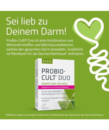Syxyl probio -cult duo - nutritional supplement with riboflavin lactic acid bacteria & micronutrients to support intestinal flora & mucosa - 30 Capsules in Blister Pack - Buy Online on GoSupps.com
