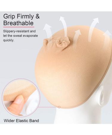 URAQT Wig Caps - 4 Pcs Stretchy Nylon Stocking Cap for Women Men - Breathable Wig Net Cap - 2 Black+2 Beige - Buy Online on GoSupps.com