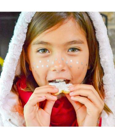 Snowflake Freckles Set - 10 Premium Waterproof Metallic Silver Winter Flash Tattoos for Holiday Parties - Buy Online on GoSupps.com