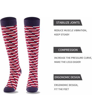WSC Compression Socks for Men & Women - Striped Closed Toe Stockings for Edema & Pregnancy L/XL - Buy Online on GoSupps.com