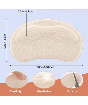 Sibba Heel Pillow Pads - 4 Pairs Self-Adhesive Heel Grip Inserts for Loose Shoes & Boots | Reusable Anti-Bubble Protection for Women (Beige) - Buy Online on GoSupps.com