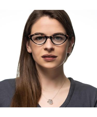 Tortoise Retro Cat Eye Reading Glasses for Women - Stylish & Comfortable 1.0x Solid Readers for All Face Shapes - Buy Online on GoSupps.com