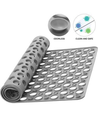 YINENN Non Slip Bath Shower Mat with Suction Cups - Machine Washable, Latex-Free, 30x17 Inch, Grey - Buy Online on GoSupps.com