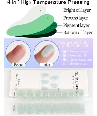 Kalolary 20PCS Gel Nail Polish Strips Nail Gel Art Sticker Full Nail Wraps Decals with Nail File and Stick for Women Girls Nail Art Decor (UV/LED Lamp Required) (D) - Buy Online on GoSupps.com