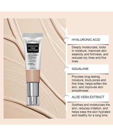 Eelhope Effective Face Tightener with Hyaluronic Acid Squalane and Aloe Vera 8-Hour Face Lift Cream for All Skin Types 1 FL OZ/30ml - Buy Online on GoSupps.com