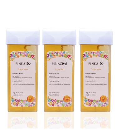 PINKZIO Hair Removal Roll On Wax Refill 3 Pack - Depilatory Wax Roller for Legs and Arms - 3.52 Ounce Honey Formula - Buy Online on GoSupps.com