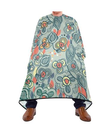Waterproof Barber Cape -Vintage Flower Pattern 10 Cheetah Haircut Bib for Men Unisex Hair Cutting Cape(8rp1a)