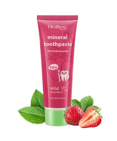 OFFCUP OFFCUP Natural Hydroxyapatite Toothpaste 80g Fluoride-Free Toothpaste for Children 2 Years and Older Natural Whitening and Healthy Teeth Toothpaste Helps with Sensitive Teeth Strawberry