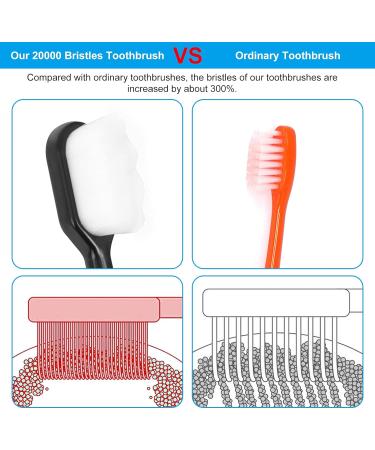 TIESOME 6Pcs Extra Soft Toothbrush - Micro Nano Bristles 20 000 Bristles Wavy Manual Design - Ideal for Sensitive Gums - International Shipping Available - Buy Online on GoSupps.com