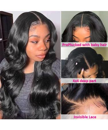 Hedy Body Wave Lace Front Human Hair Wig 22 Pre Plucked with Baby Hair - Natural Black 10A 180% Density Lace Closure - Glueless for Black Women - Buy Online on GoSupps.com