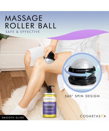 Sensual Lavender Massage Oil with Roller Ball - 100% Natural Spa Blend for Romantic & Calming Massage Therapy - Buy Online on GoSupps.com