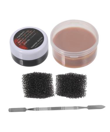 FOMIYES 2 Sets Scar Makeup Set Halloween Skin Wax Wound Wax Scar Wax Kit Makeup Wax Moulding Scars Fake Scab Blood Special Effect Skin Wax Halloween Makeup Stainless Steel Lacquer Wax Face