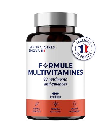 MULTIVITAMIN AND MINERAL FORMULA 30 Nutrients | Vitamin A B C D E K Quercetin Magnesium Zinc Coenzyme Q10 Selenium | Food Supplement | Made in France | 60 capsules
