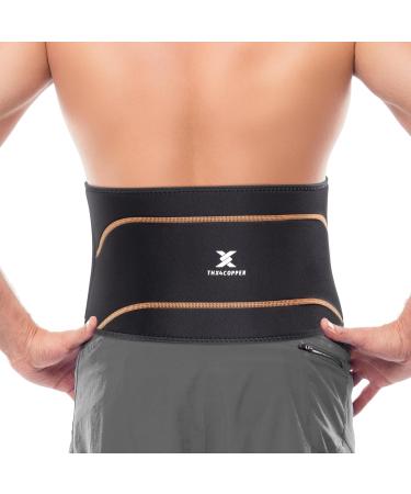 THX4Copper back belt lumbar support abdominal area belt ultra -down breathable adjustable for lower back bandage at sciatic back pain sport - (1 piece m)
