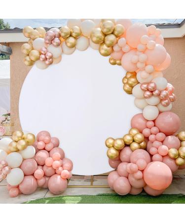 White Round Backdrop Cover 7.2x7.2ft White Circle Birthday Photo Photography Background for Party Baby Shower Wedding Decorations 7.2x7.2ft-Diameter White