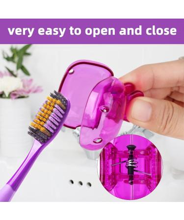 Eaezerav 4 Pack Toothbrush Covers - Travel Toothbrush Protectors in Yellow, Purple, Pink & Grey - Buy Online on GoSupps.com