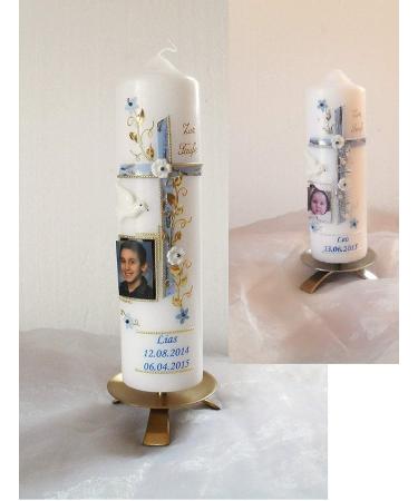 Baptism & Communion Candles | Personalized Confirmation & Godparent Gifts - Customizable with Photo Name & Date for Boys & Girls - B076H49BLG - Buy Online on GoSupps.com