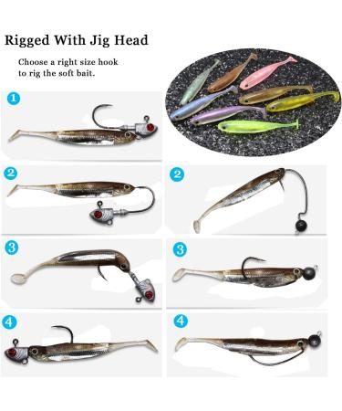 Qualy Soft Plastic Swimbait Paddle Tail Shad Lure for Bass Trout Walleye Crappie - 6Pcs - Buy Online on GoSupps.com